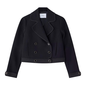 L.K. Bennett Eugine Navy Cropped Jacket